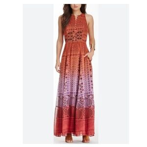 Diane von Furstenberg Basmati Silk Dip-Dye Maxi Dress Sz 8